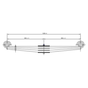 دست فنر پارابولیک چرخ جلو Kenworth W900/C500/C510